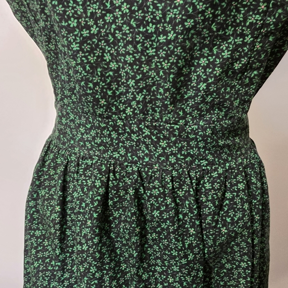 Zara Green Floral Pinfore Women's Apron Dress - Picture 6 of 8